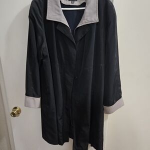 Gallery Black and Cream Trench Coat